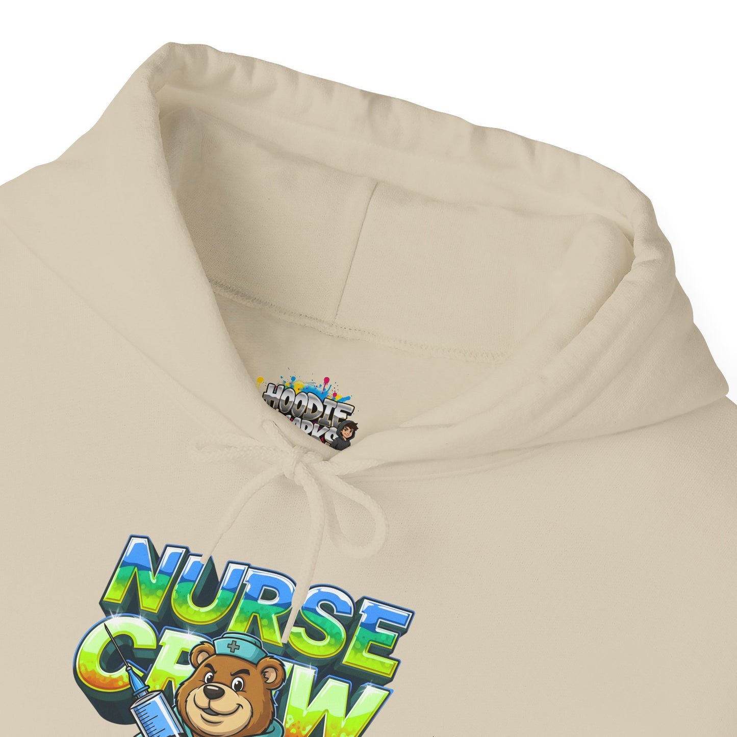 Unisex Nurse Crew Hoodie — Cute Bear Nurse Graphic Pullover