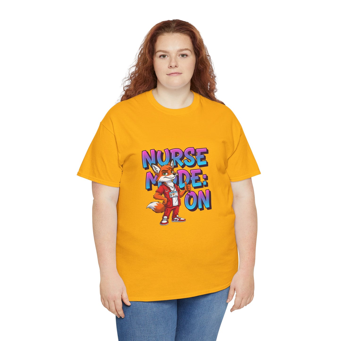 Nurse Mode On T‑Shirt — Cute Fox Nurse Graphic Tee for Nurses & Nursing Students