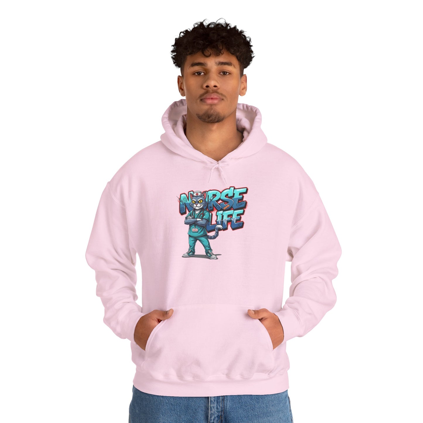 Unisex Nurse Life Hoodie — Cute Cartoon Nurse Graphic Pullover