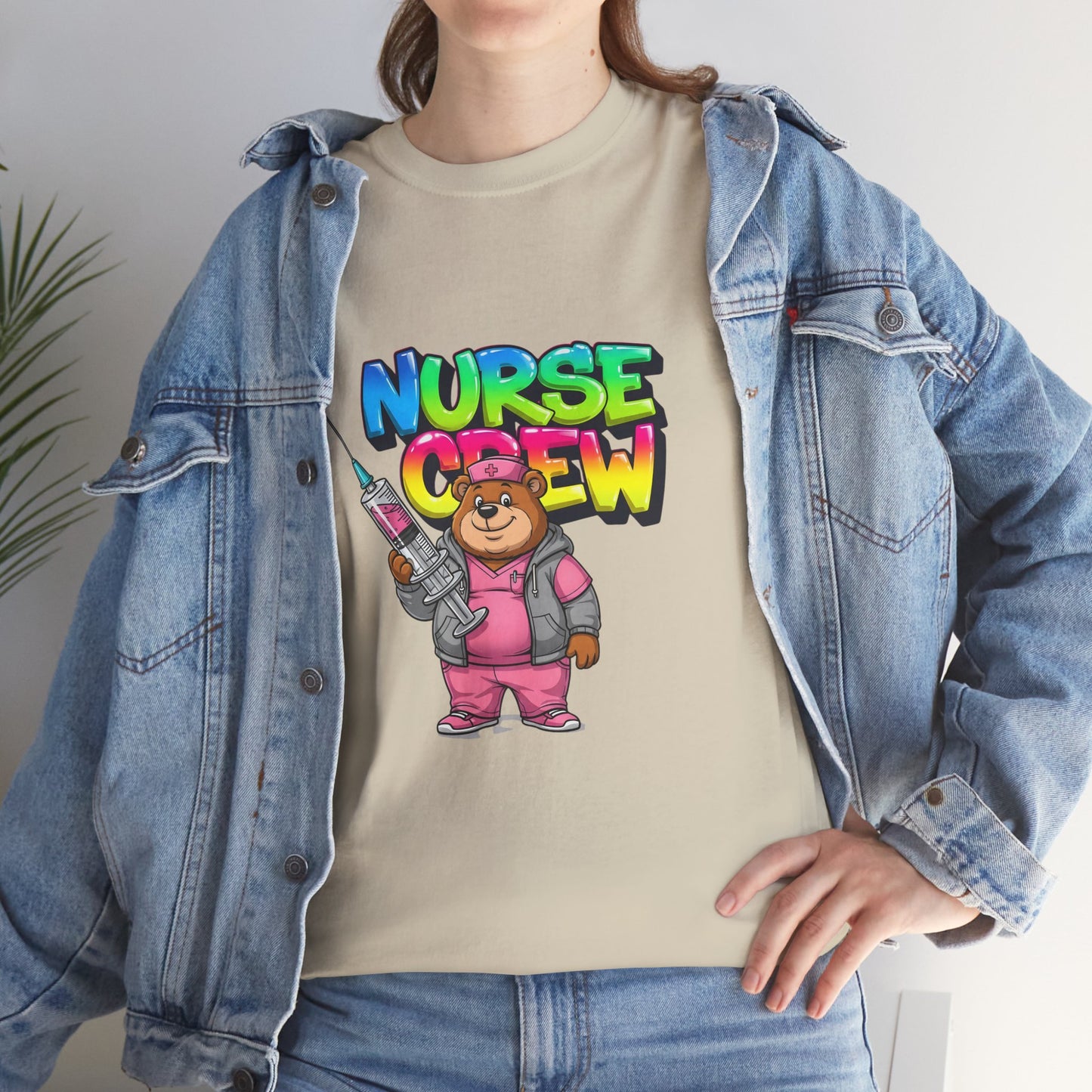 Nurse Crew T-Shirt — Cute Cartoon Nurse Bear Graphic Tee