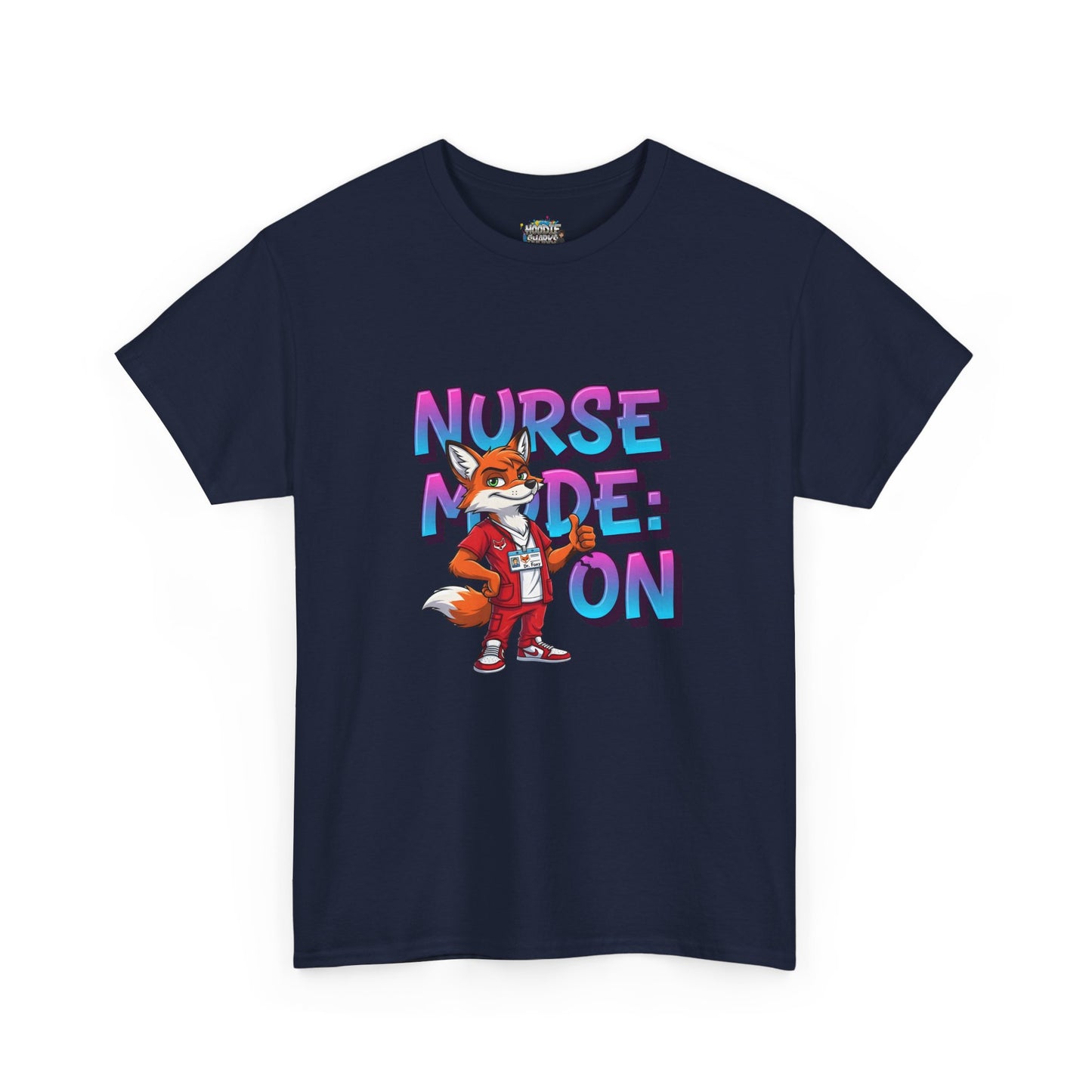 Nurse Mode On T‑Shirt — Cute Fox Nurse Graphic Tee for Nurses & Nursing Students