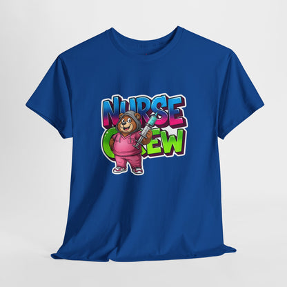 Nurse Crew Bear T‑Shirt — Cute Pink Nurse Cartoon Tee for Nurses & Medical Staff