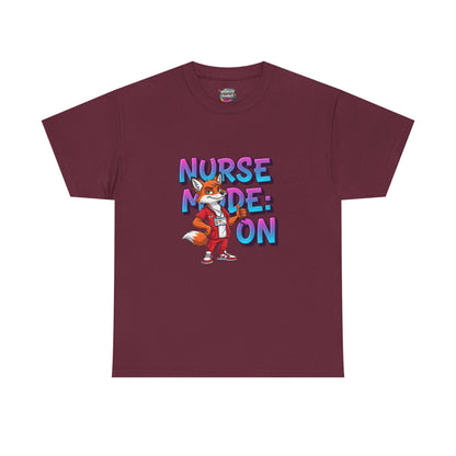 Nurse Mode On T‑Shirt — Cute Fox Nurse Graphic Tee for Nurses & Nursing Students