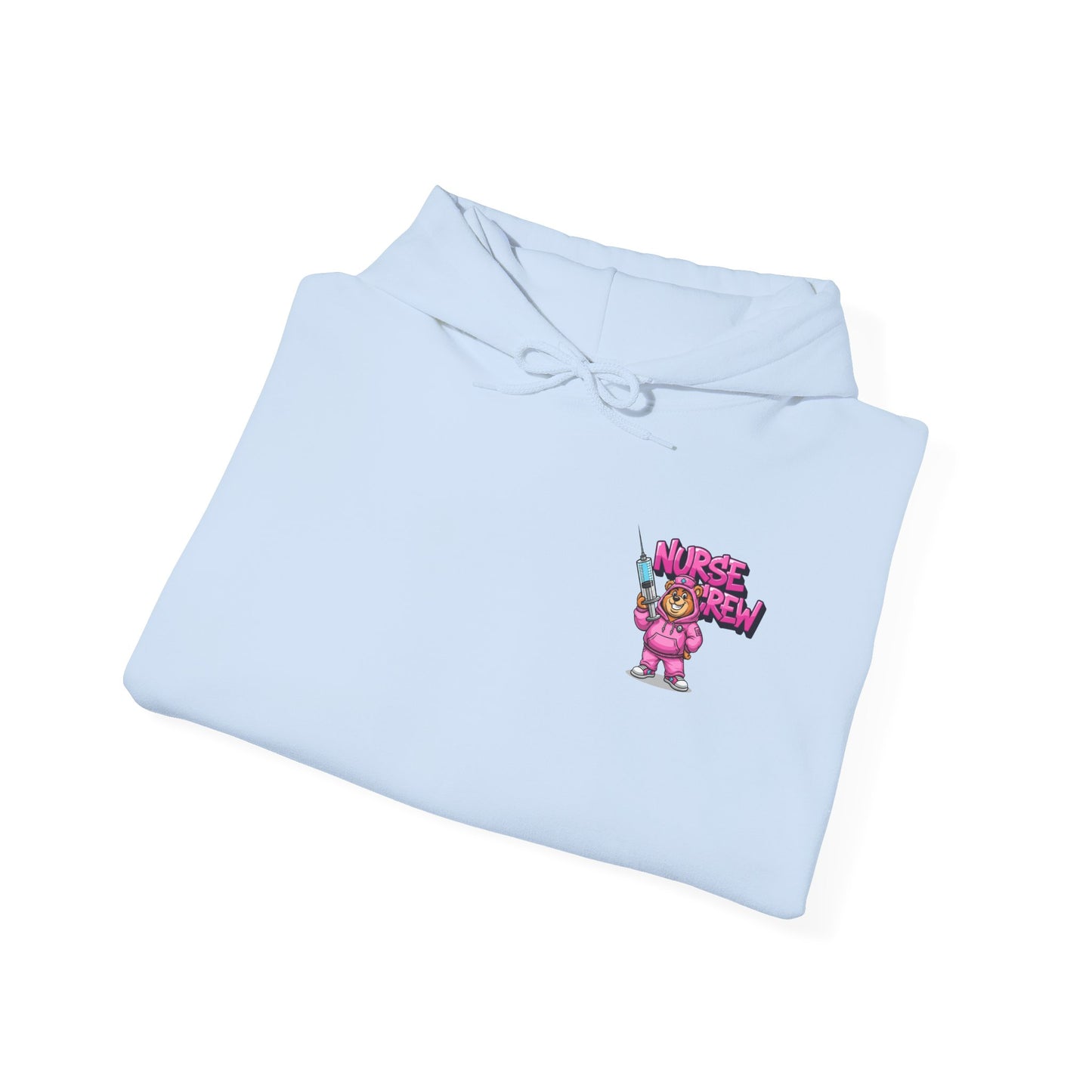 Nurse Crew Hoodie — Cute Teddy Nurse with Syringe Graphic