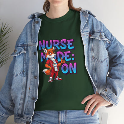 Nurse Mode On T‑Shirt — Cute Fox Nurse Graphic Tee for Nurses & Nursing Students