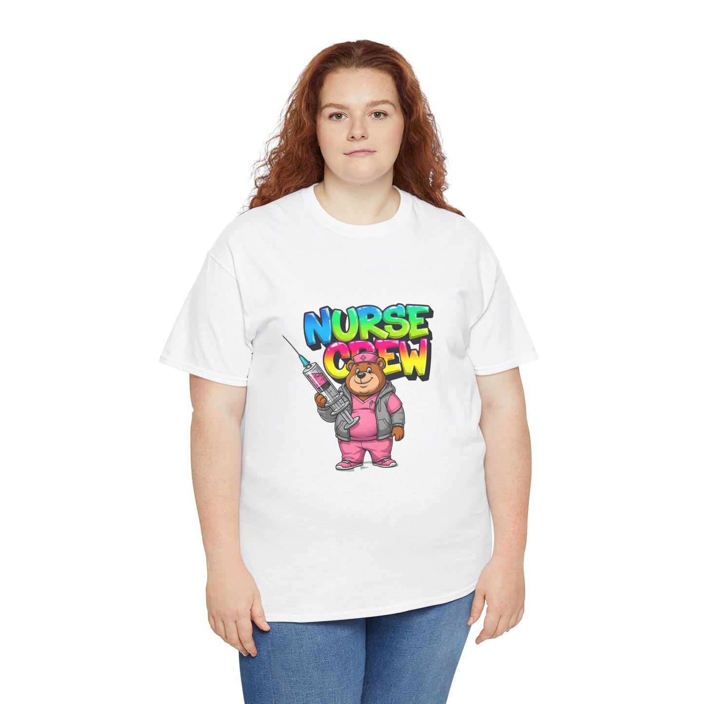 Nurse Crew T-Shirt — Cute Cartoon Nurse Bear Graphic Tee