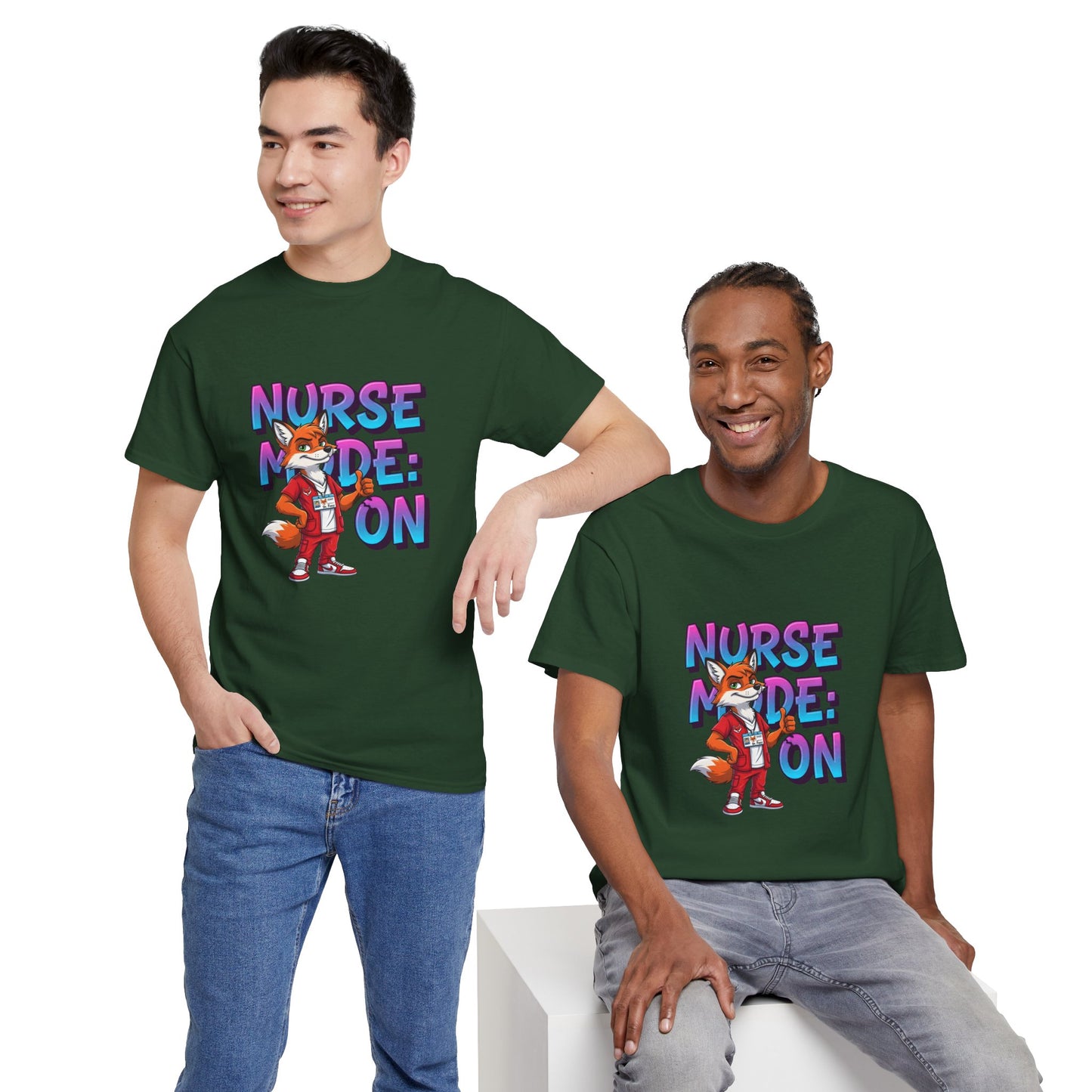 Nurse Mode On T‑Shirt — Cute Fox Nurse Graphic Tee for Nurses & Nursing Students