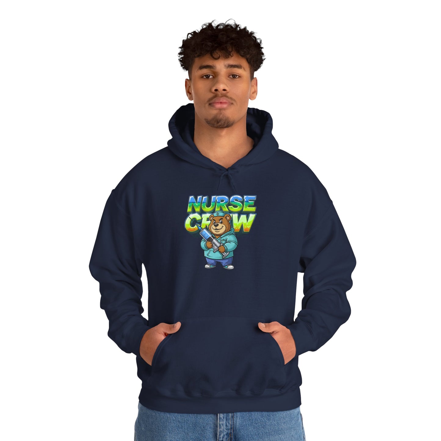 Unisex Nurse Crew Hoodie — Cute Bear Nurse Graphic Pullover