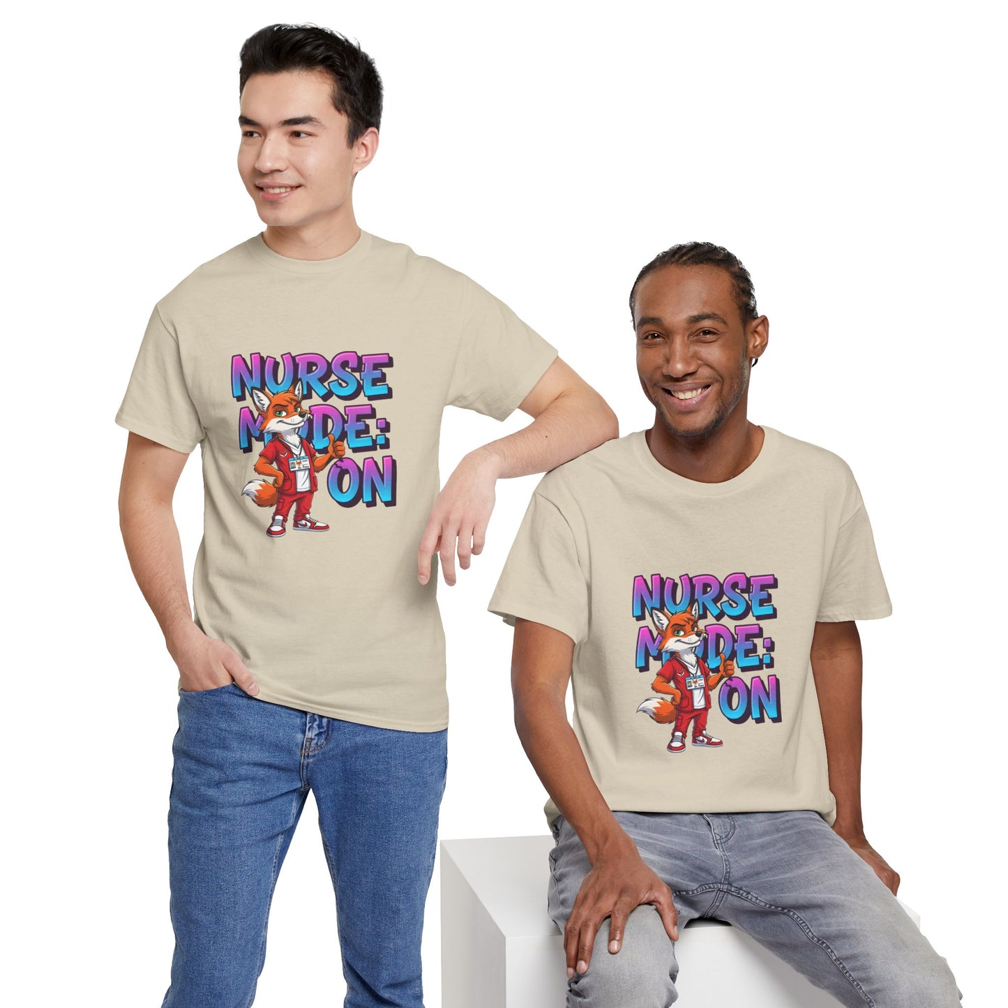 Nurse Mode On T‑Shirt — Cute Fox Nurse Graphic Tee for Nurses & Nursing Students