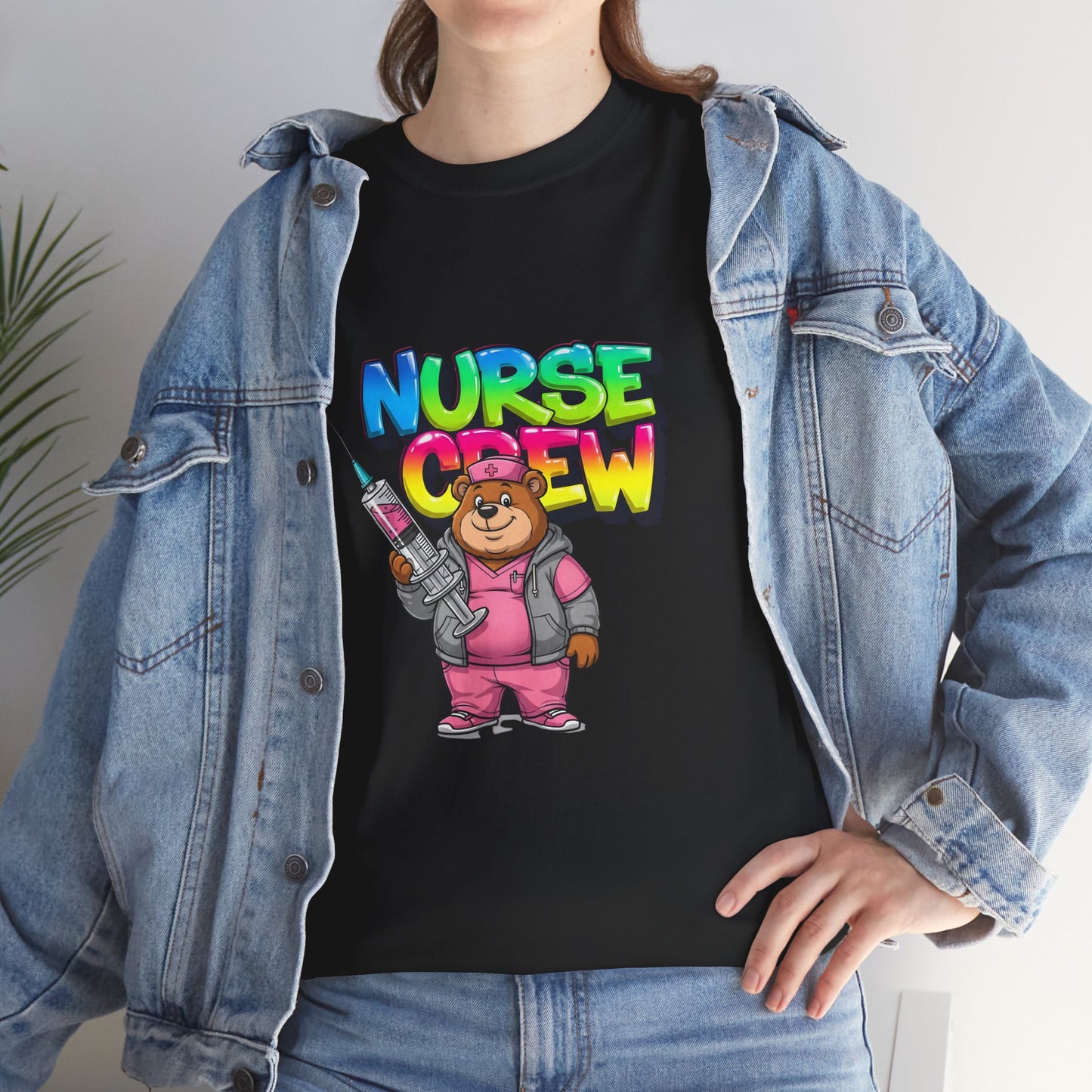 Nurse Crew T-Shirt — Cute Cartoon Nurse Bear Graphic Tee