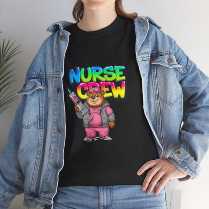 Nurse Crew T-Shirt — Cute Cartoon Nurse Bear Graphic Tee